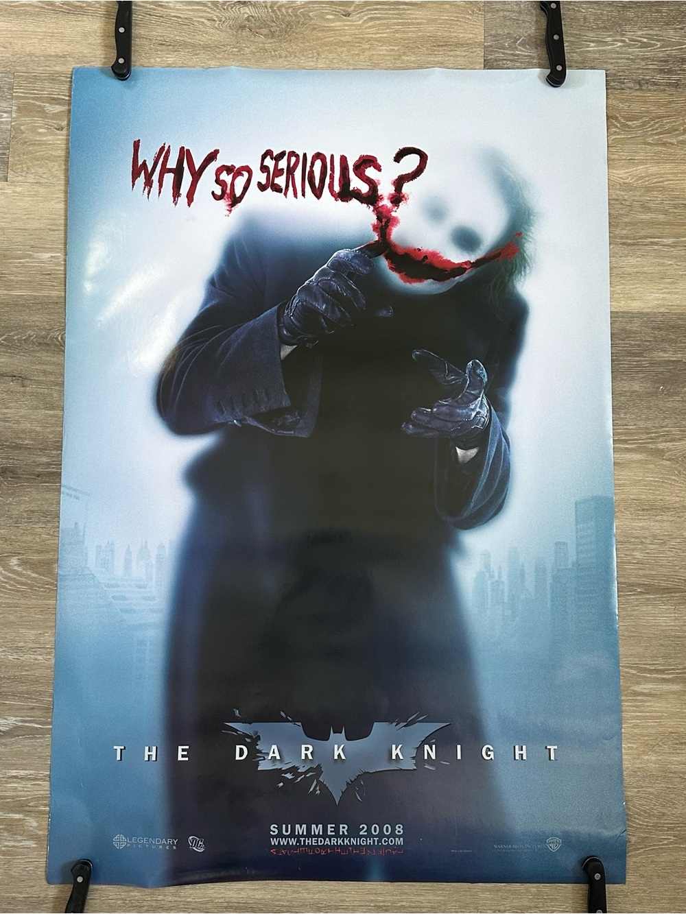 2008 Joker Heath Ledger The Dark Knight Double-Sided Theater Poster 27x40 DC